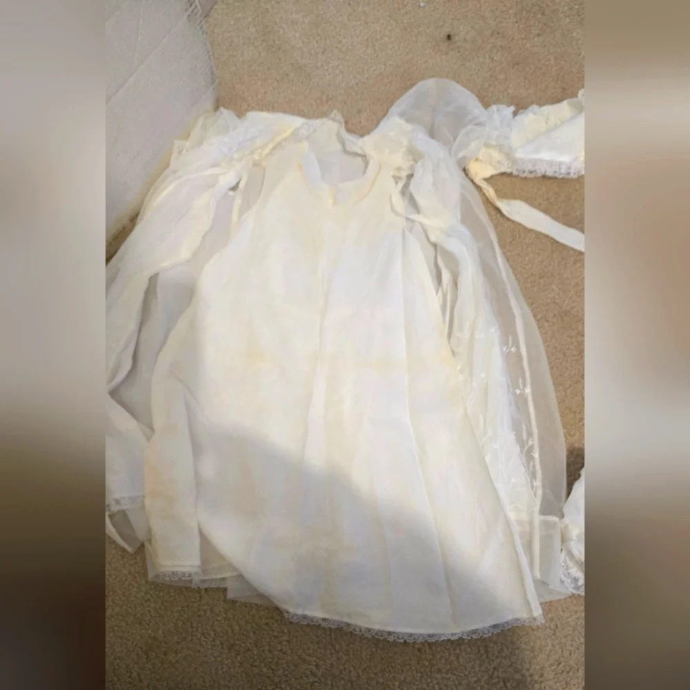 Vintage Baby girls 6 piece christening/ baptism outfit